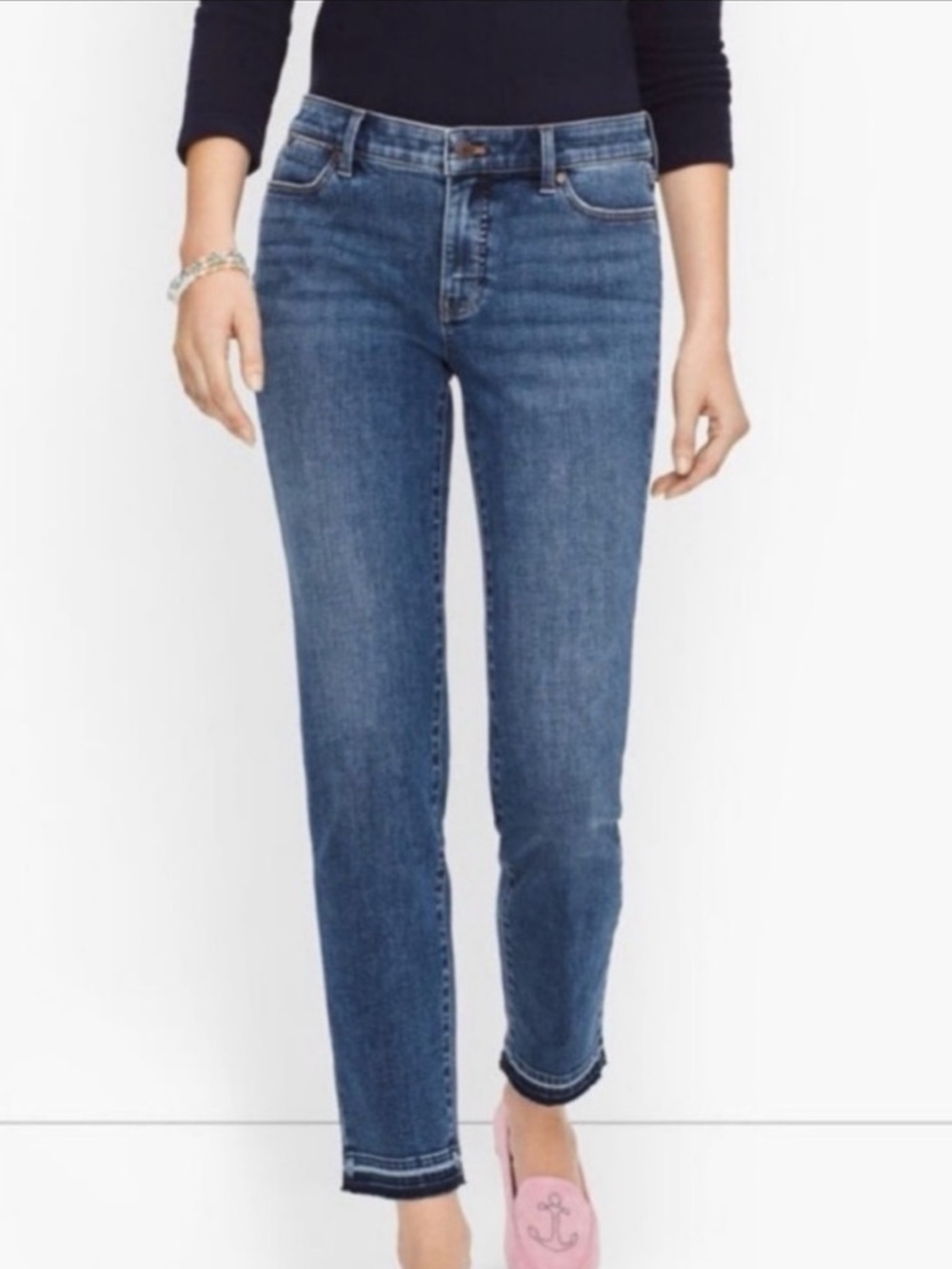 NWT Talbots Flawless Slim Ankle Dropped Hem Jeans